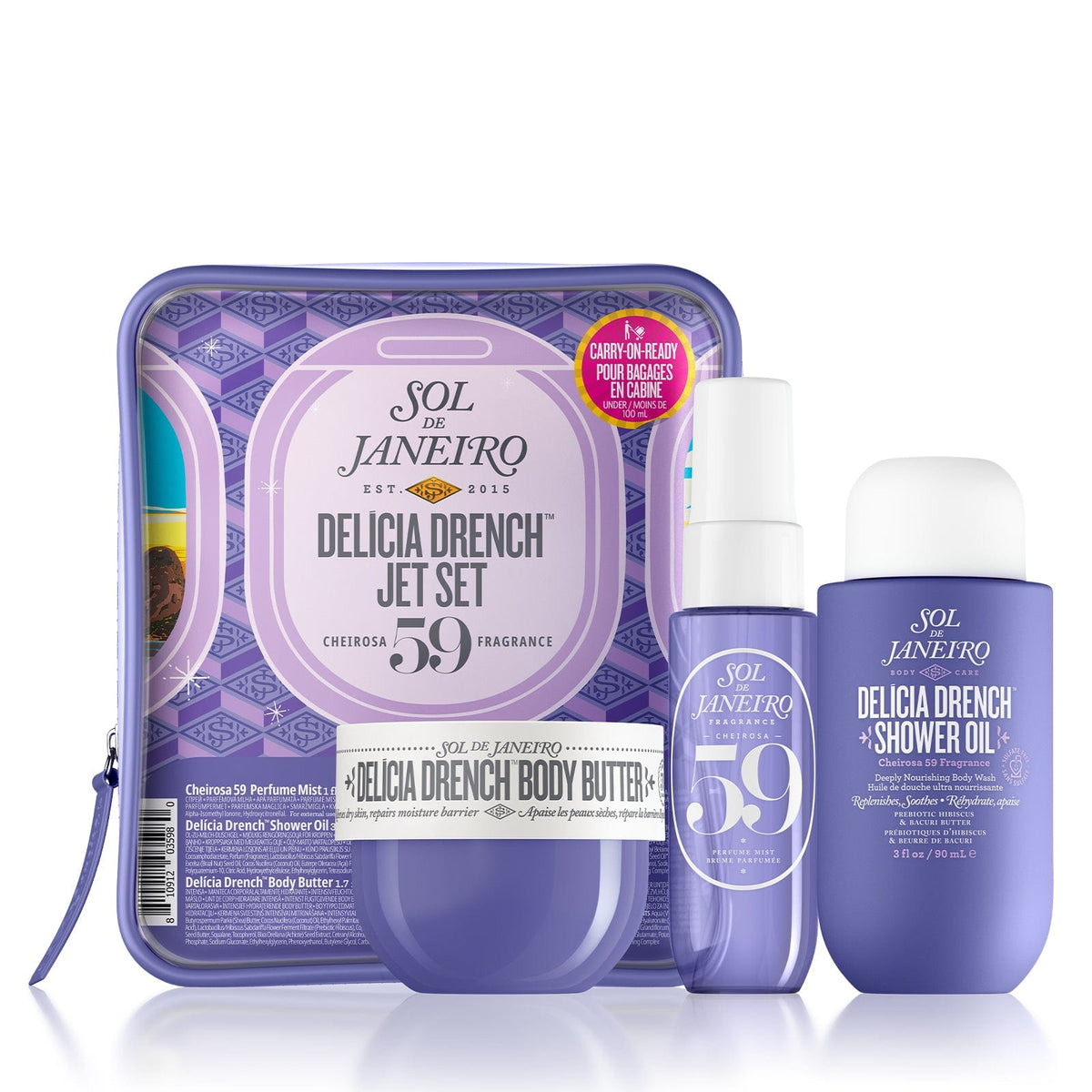 Set de Viaje Brazilian Delícia Drench · Cheirosa 59 — Sol de Janeiro