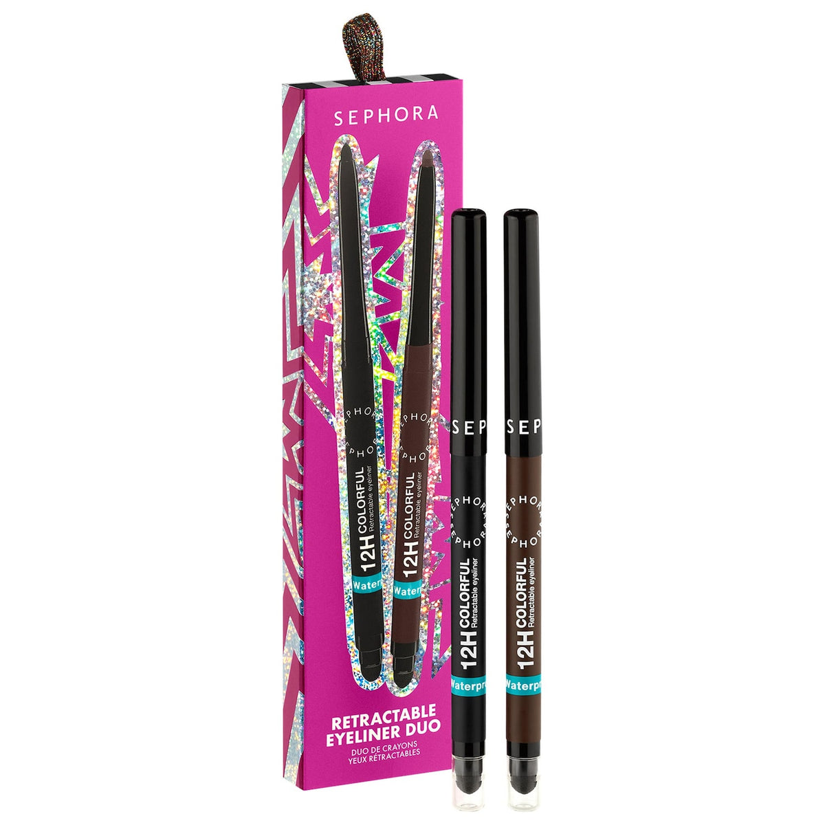 Set Dúo Delineadores Retráctiles Waterproof 12H Colorful (Edición Limitada) — Sephora Collection