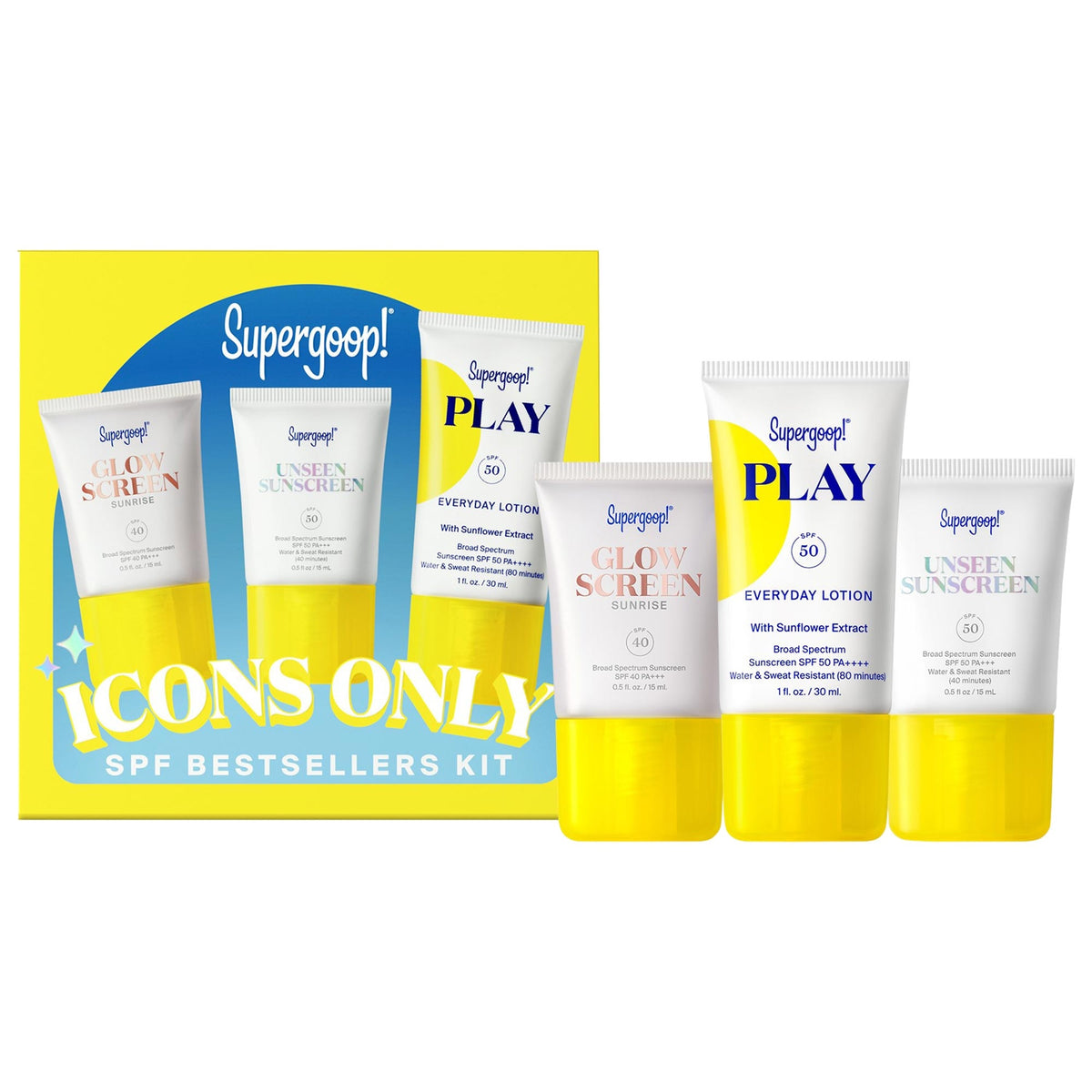 Set Icons Only con los Bestsellers SPF — Supergoop!