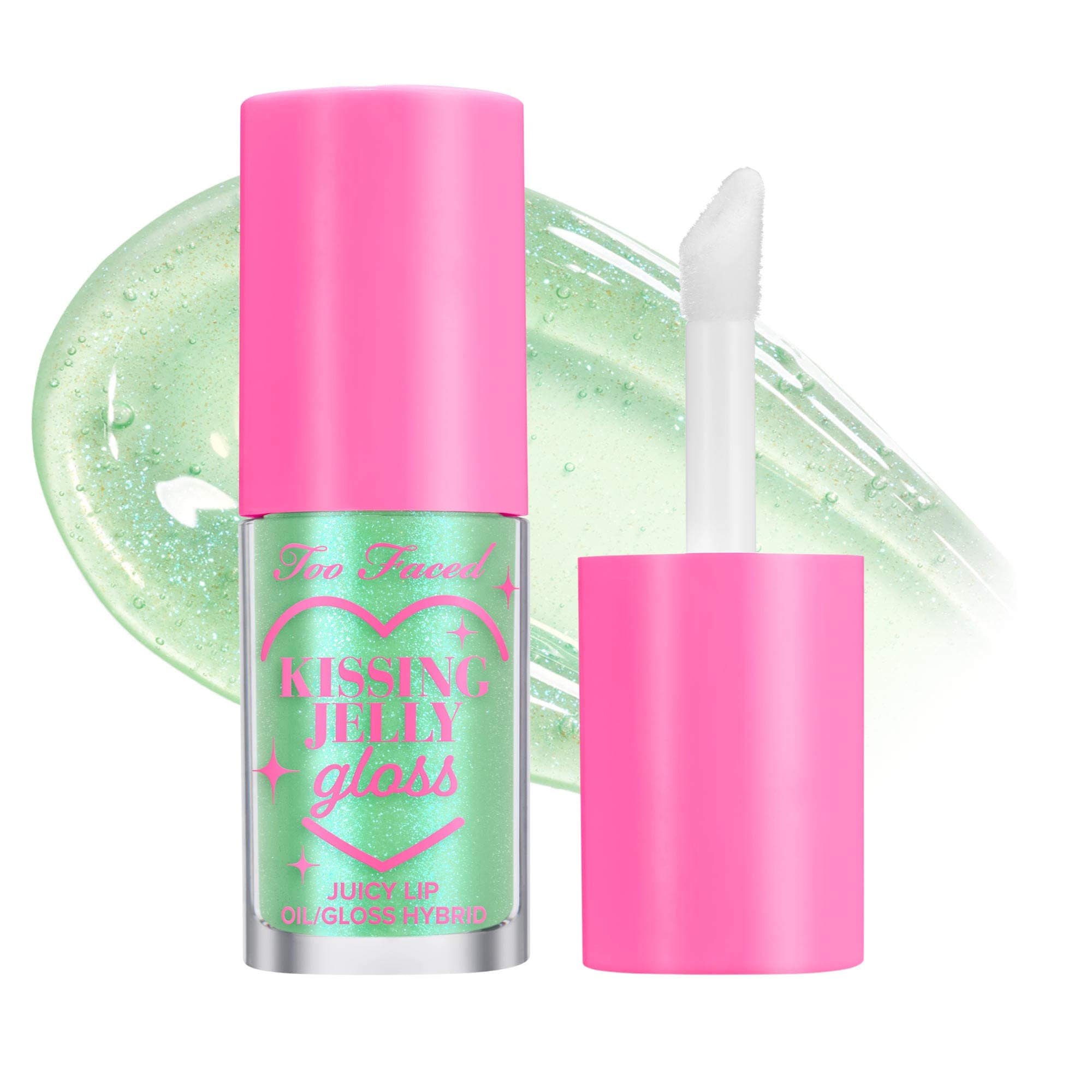 Brillo de aceite labial no pegajoso Kissing Jelly — Too Faced