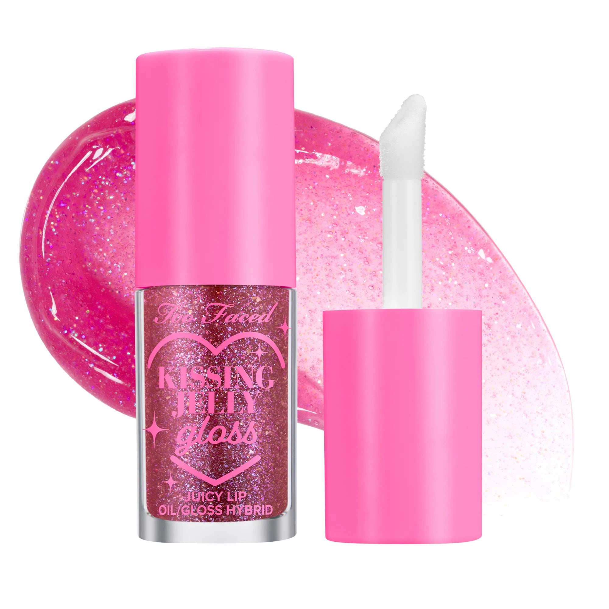 Brillo de aceite labial no pegajoso Kissing Jelly — Too Faced