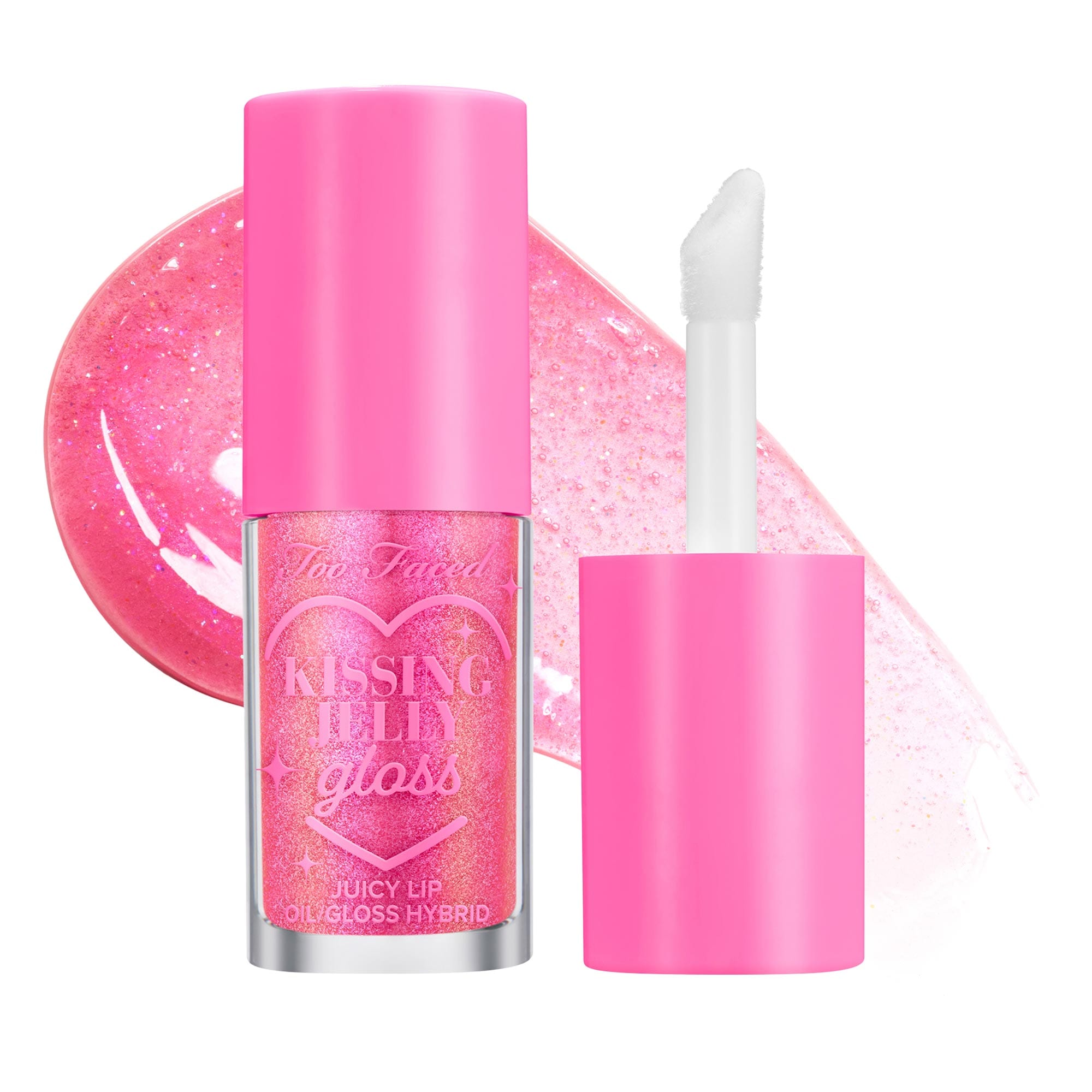 Brillo de aceite labial no pegajoso Kissing Jelly — Too Faced