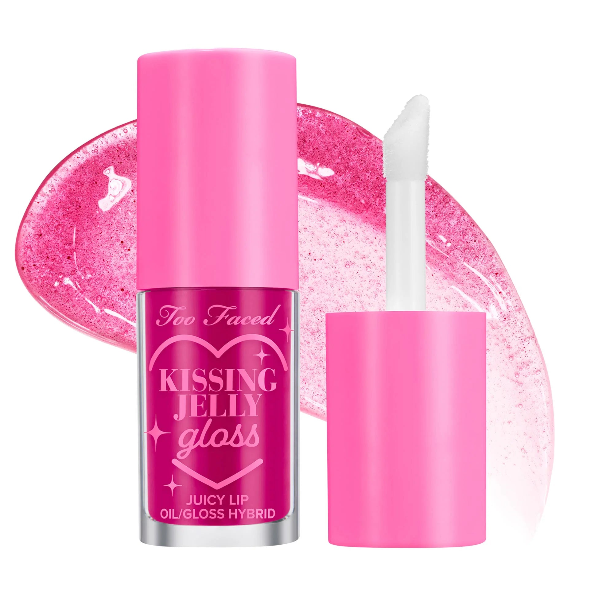 Brillo de aceite labial no pegajoso Kissing Jelly — Too Faced