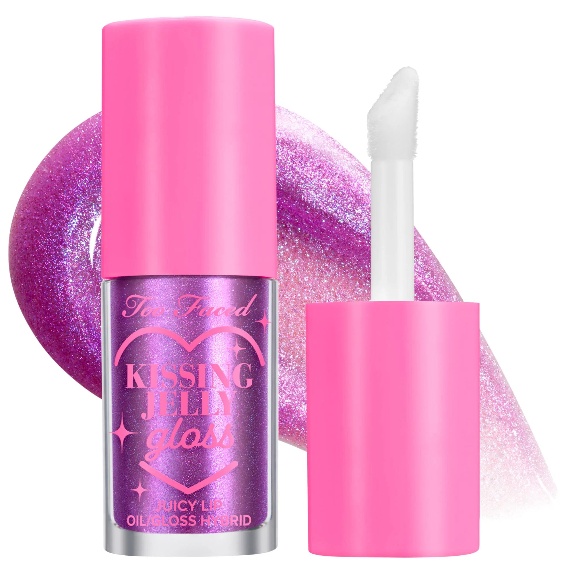Brillo de aceite labial no pegajoso Kissing Jelly — Too Faced