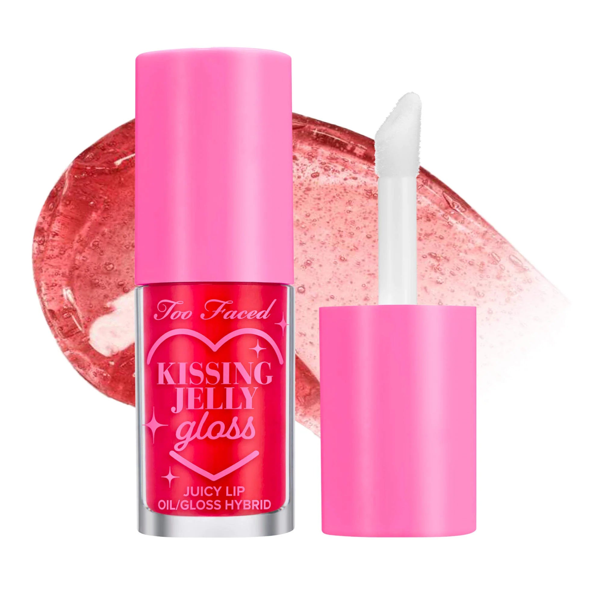 Brillo de aceite labial no pegajoso Kissing Jelly — Too Faced