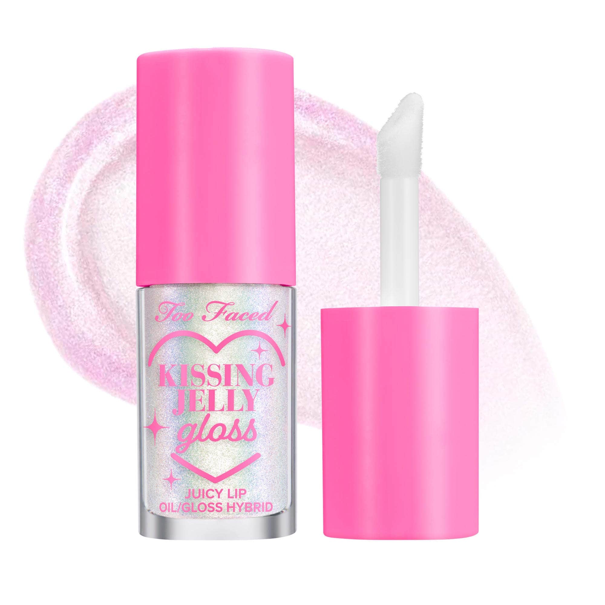 Brillo de aceite labial no pegajoso Kissing Jelly — Too Faced