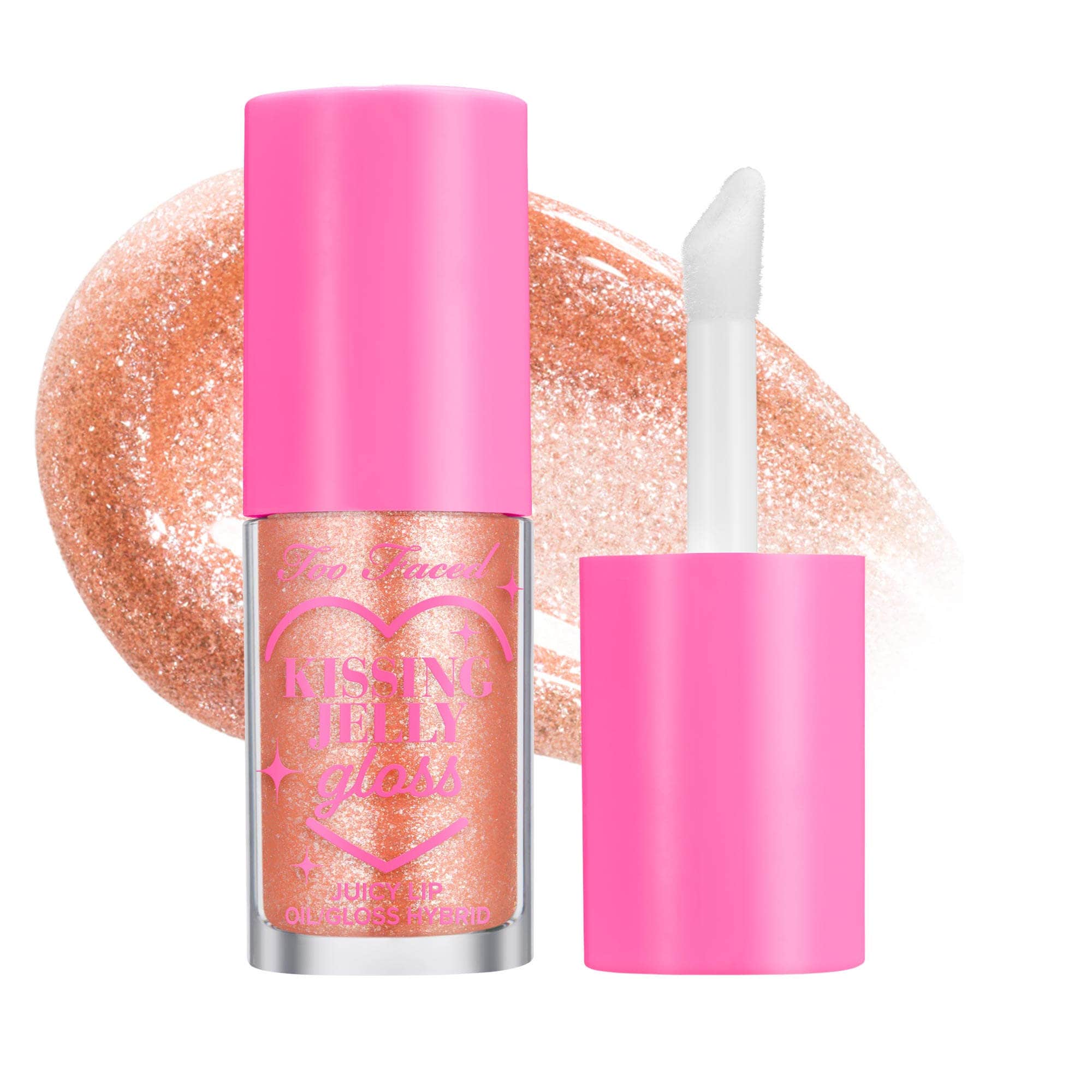 Brillo de aceite labial no pegajoso Kissing Jelly — Too Faced