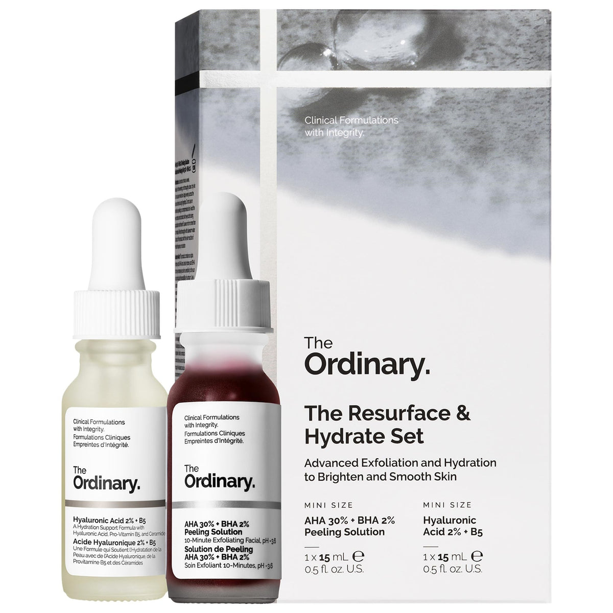 Set Exfoliar e Hidratar con Sérum de Ácido Hialurónico + AHA — The Ordinary